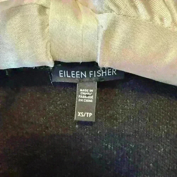 Eileen Fisher 100% wool Plaid Sweater Jacket Safety Pin Closure Detail  size XS - Picture 2 of 7